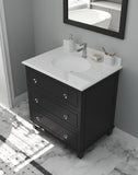 Laviva - Luna 30" Espresso Bathroom Vanity with Pure White Phoenix Stone Countertop | 313DVN-30E-PW