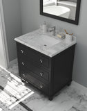 Laviva - Luna 30" Espresso Bathroom Vanity with White Carrara Marble Countertop | 313DVN-30E-WC