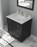 Laviva - Luna 30" Espresso Bathroom Vanity with White Quartz  Countertop | 313DVN-30E-WQ