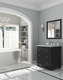 Laviva - Luna 30" Espresso Bathroom Vanity with White Stripes Marble Countertop | 313DVN-30E-WS