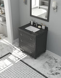 Laviva - Luna 30" Maple Grey Bathroom Vanity with Black Wood Marble Countertop | 313DVN-30G-BW