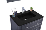 Laviva - Luna 30" Maple Grey Bathroom Vanity with Matte Black VIVA Stone Solid Surface Countertop | 313DVN-30G-MB