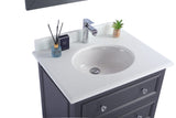 Laviva - Luna 30" Maple Grey Bathroom Vanity with Pure White Phoenix Stone Countertop | 313DVN-30G-PW