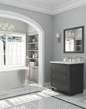 Laviva - Luna 30" Maple Grey Bathroom Vanity with White Carrara Marble Countertop | 313DVN-30G-WC