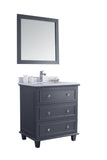 Laviva - Luna 30" Maple Grey Bathroom Vanity with White Carrara Marble Countertop | 313DVN-30G-WC