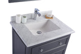 Laviva - Luna 30" Maple Grey Bathroom Vanity with White Carrara Marble Countertop | 313DVN-30G-WC