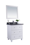 Laviva - Luna 30" White Bathroom Vanity with Black Wood Marble Countertop | 313DVN-30W-BW