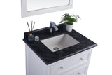 Laviva - Luna 30" White Bathroom Vanity with Black Wood Marble Countertop | 313DVN-30W-BW