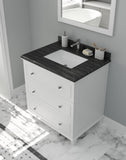 Laviva - Luna 30" White Bathroom Vanity with Black Wood Marble Countertop | 313DVN-30W-BW