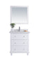 Laviva - Luna 30" White Bathroom Vanity with White Carrara Marble Countertop | 313DVN-30W-WC