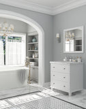 Laviva - Luna 30" White Bathroom Vanity with White Carrara Marble Countertop | 313DVN-30W-WC