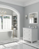 Laviva - Luna 30" White Bathroom Vanity with White Stripes Marble Countertop | 313DVN-30W-WS