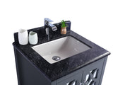 Laviva - Mediterraneo 24" Grey Bathroom Vanity with Black Wood Marble Countertop | 313MKSH-24G-BW