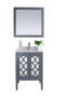 Laviva - Mediterraneo 24" Grey Bathroom Vanity with White Quartz Countertop | 313MKSH-24G-WQ