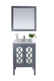 Laviva - Mediterraneo 24" Grey Bathroom Vanity with White Quartz Countertop | 313MKSH-24G-WQ