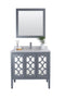 Laviva - Mediterraneo 36" Grey Bathroom Vanity with White Carrara Marble Countertop | 313MKSH-36G-WC