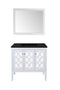 Laviva - Mediterraneo 36" White Bathroom Vanity with Matte Black VIVA Stone Solid Surface Countertop | 313MKSH-36W-MB