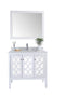 Laviva - Mediterraneo 36" White Bathroom Vanity with White Carrara Marble Countertop | 313MKSH-36W-WC