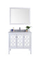 Laviva - Mediterraneo 36" White Bathroom Vanity with White Stripes Marble Countertop | 313MKSH-36W-WS