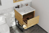 Laviva - Alto 24" California White Oak Bathroom Vanity with White Carrara Marble Countertop | 313SMR-24CO-WC