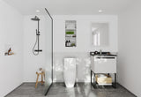 Laviva - Alto 24" White Bathroom Vanity with Black Wood Marble Countertop | 313SMR-24W-BW