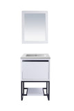 Laviva - Alto 24" White Bathroom Vanity with Matte White VIVA Stone Solid Surface Countertop | 313SMR-24W-MW
