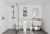 Laviva - Alto 24" White Bathroom Vanity with White Stripes Marble Countertop | 313SMR-24W-WS