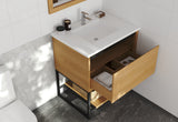 Laviva - Alto 30" California White Oak Bathroom Vanity with Matte White VIVA Stone Solid Surface Countertop | 313SMR-30CO-MW