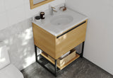 Laviva - Alto 30" California White Oak Bathroom Vanity with Pure White Phoenix Stone Countertop | 313SMR-30CO-PW