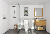 Laviva - Alto 30" California White Oak Bathroom Vanity with White Stripes Marble Countertop | 313SMR-30CO-WS