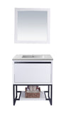 Laviva - Alto 30" White Bathroom Vanity with Matte White VIVA Stone Solid Surface Countertop | 313SMR-30W-MW