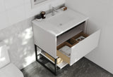 Laviva - Alto 30" White Bathroom Vanity with Matte White VIVA Stone Solid Surface Countertop | 313SMR-30W-MW