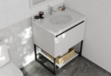 Laviva - Alto 30" White Bathroom Vanity with Pure White Phoenix Stone Countertop | 313SMR-30W-PW