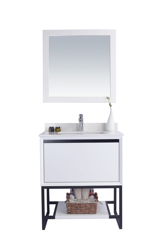 Laviva - Alto 30" White Bathroom Vanity with White Quartz Countertop | 313SMR-30W-WQ