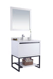 Laviva - Alto 30" White Bathroom Vanity with White Quartz Countertop | 313SMR-30W-WQ