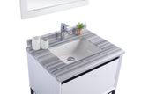 Laviva - Alto 30" White Bathroom Vanity with White Stripes Marble Countertop | 313SMR-30W-WS