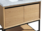 Laviva - Alto 36" California White Oak Bathroom Vanity with Matte Black VIVA Stone Solid Surface Countertop | 313SMR-36CO-MB