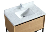 Laviva - Alto 36" California White Oak Bathroom Vanity with White Carrara Marble Countertop | 313SMR-36CO-WC