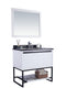 Laviva - Alto 36" White Bathroom Vanity with Black Wood Marble Countertop | 313SMR-36W-BW