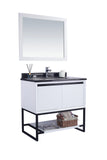 Laviva - Alto 36" White Bathroom Vanity with Black Wood Marble Countertop | 313SMR-36W-BW