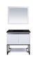 Laviva - Alto 36" White Bathroom Vanity with Matte Black VIVA Stone Solid Surface Countertop | 313SMR-36W-MB