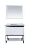 Laviva - Alto 36" White Bathroom Vanity with Matte White VIVA Stone Solid Surface Countertop | 313SMR-36W-MW