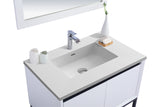 Laviva - Alto 36" White Bathroom Vanity with Matte White VIVA Stone Solid Surface Countertop | 313SMR-36W-MW