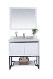 Laviva - Alto 36" White Bathroom Vanity with White Carrara Marble Countertop | 313SMR-36W-WC