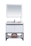 Laviva - Alto 36" White Bathroom Vanity with White Quartz Countertop | 313SMR-36W-WQ