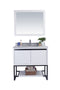 Laviva - Alto 36" White Bathroom Vanity with White Stripes Marble Countertop | 313SMR-36W-WS