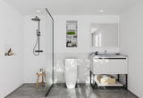Laviva - Alto 36" White Bathroom Vanity with White Stripes Marble Countertop | 313SMR-36W-WS