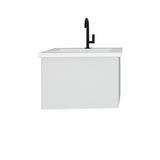 Laviva - Vitri 24" Cloud White Bathroom Vanity with VIVA Stone Matte White Solid Surface Countertop | 313VTR-24CW-MW