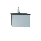 Laviva - Vitri 24" Fossil Grey Bathroom Vanity with VIVA Stone Matte Black Solid Surface Countertop | 313VTR-24FG-MB