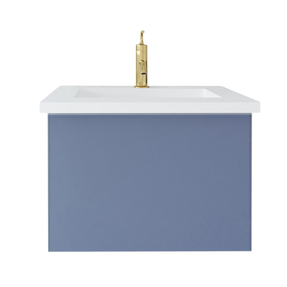 Laviva - Vitri 24" Nautical Blue Bathroom Vanity with VIVA Stone Matte White Solid Surface Countertop | 313VTR-24NB-MW